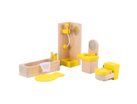 Casa de Muñecas En Miniatura Muebles de Madera Modelo Jugar Juguete Cuarto de Baño
