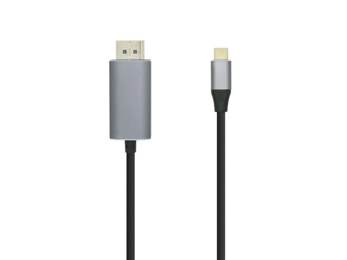 Aisens A109-0395 Adaptador Cable Video 1.8M Displayport Usb Tipo-C Aluminio Negro