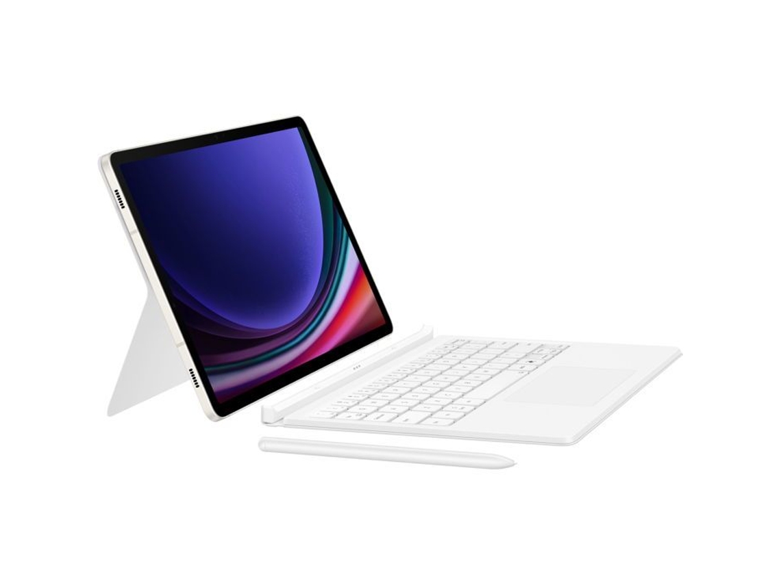 Funda con teclado tipo libro blanca para Samsung Galaxy S9/s9 Fe/s10 Fe