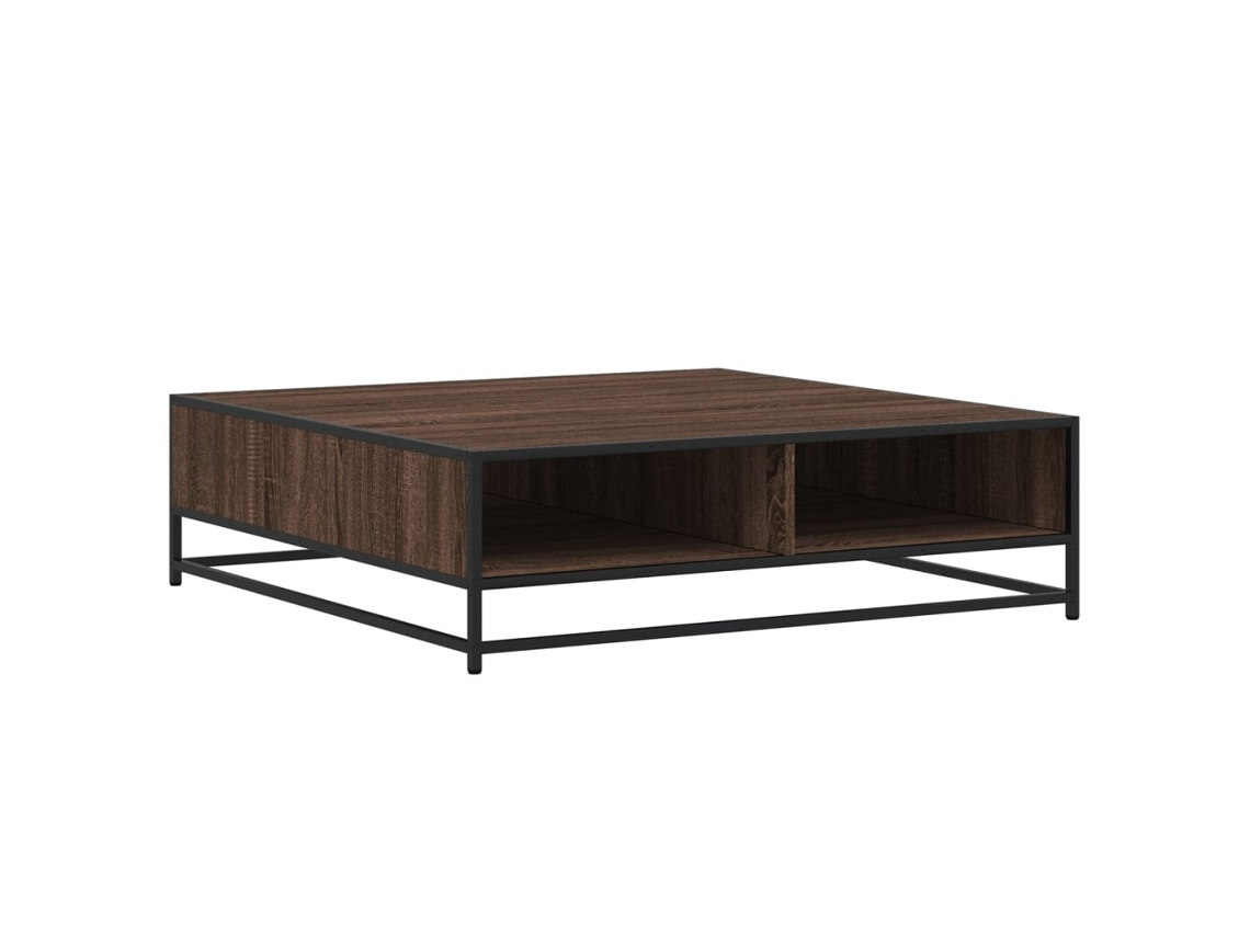 Maison Exclusive - Mesa De Centro Madera Ingeniería Y Metal Marrón 100x100x30 Cm