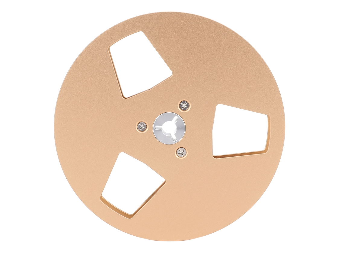 Carrete De Cinta Vacío, Aleación De Aluminio, 3 Orificios, 5 Pulgadas, Para Grabadora, De Carrete A Carrete, 1/4 De Pulgada, Dorado