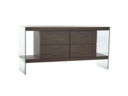 Buffet Cristal Mdf Nogal Marron 160x45x80cm