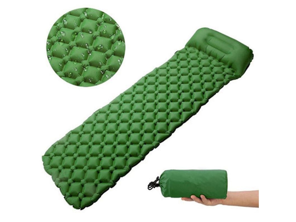 2026-18324-colchón Inflable Ultraligero Con Almohada Integrada Para Camping, Colchón De Dormir Xky Verde