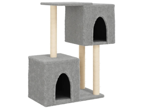 Rascador para gatos con postes de sisal gris claro VIDAXL (86 cm)