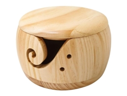 2026 - Taza de madera para lana con tapa, soporte de lana hecho a mano, almacenamiento de hilo para costura y ganchillo.