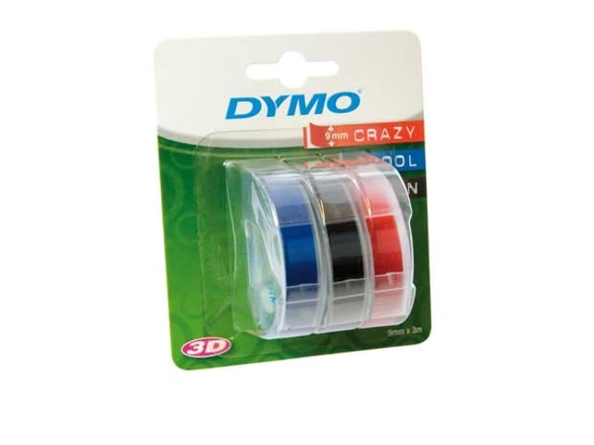 Cinta Etiquetas DYMO 9MMX3M P-3 Negro/Azul/Rojo S0847750