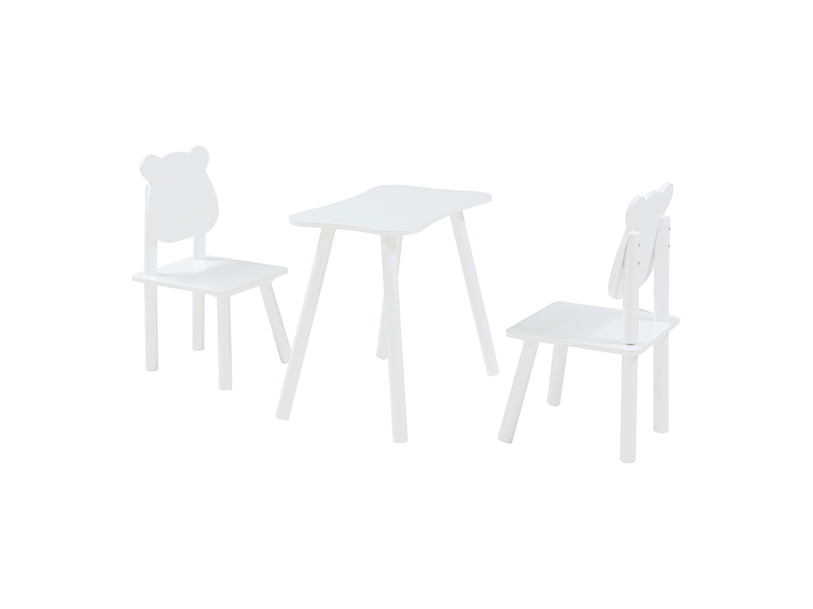 Conjunto infantil de mesa y 2 sillas Panjang - Blanco [EN.CASA]