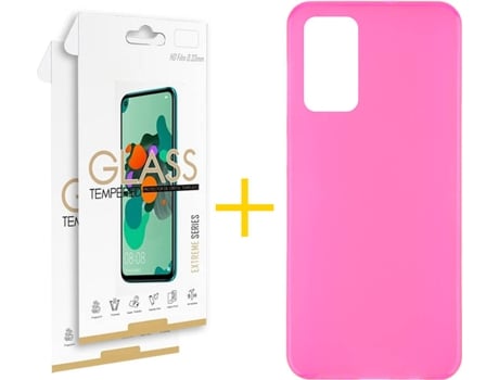 Kit Funda + Protector de Pantalla Huawei P40 SKYHE Cristal Templado 6496 Rosa
