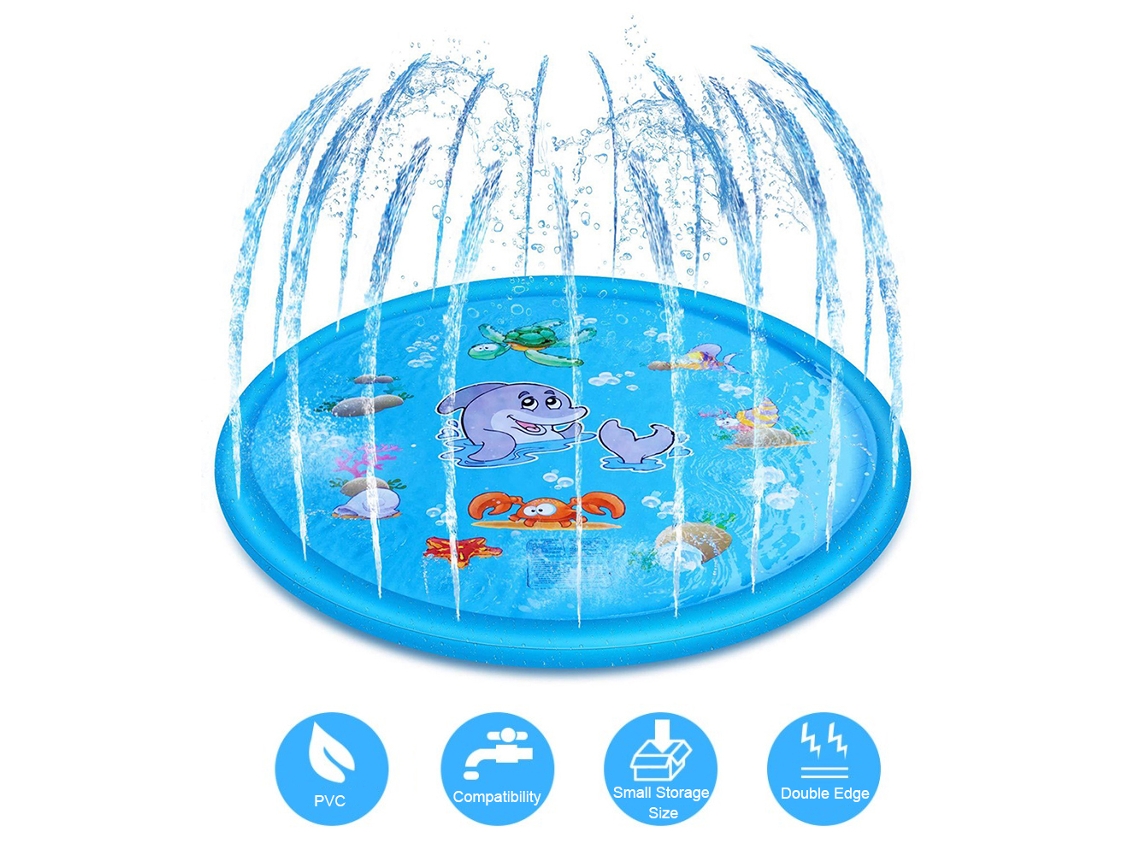 Colchón De Agua Inflable Con Rociador Para Niños, Ideal Para El Verano, El Jardín O La Playa, 1,70 M (5,6 Pies)