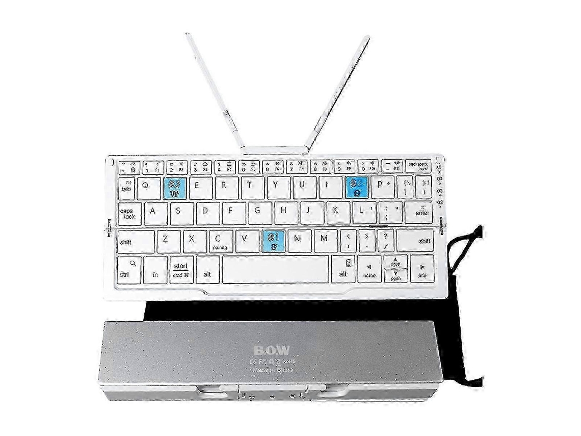 Mini teclado Bluetooth plegable con soporte para celular, teclado Bluetooth plegable de aleación de aluminio para tableta. Nostalgia88