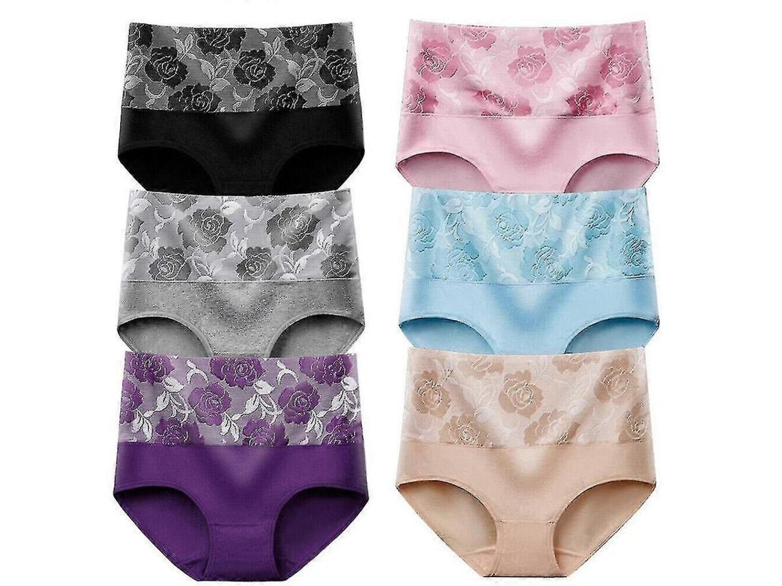 6pcs Calzoncillos Incontinencia Mujer Antiderrame Alto Elástico Talla 3xl 3xl