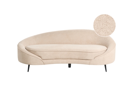Sofá 3 Plazas BELIANI Savar de Bouclé Crema 183X84X69