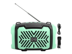 Caixa De Som Bluetooth V5.0 Sem Fio Com Rádio Fm, Lanterna E Alça Para Camping E Festas Verde