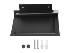 Portarrollos de papel higiénico de pared con soporte para teléfono móvil, accesorio de baño negro
