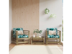 Sillones De Jardín Con Cojines 2 Uds Madera De Pino Impregnada