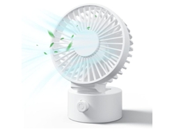 Mini Ventilador De Escritorio Usb Portátil Y Silencioso Con 3 Velocidades, 5 Aspas, Ajustable A 45°, Blanco.