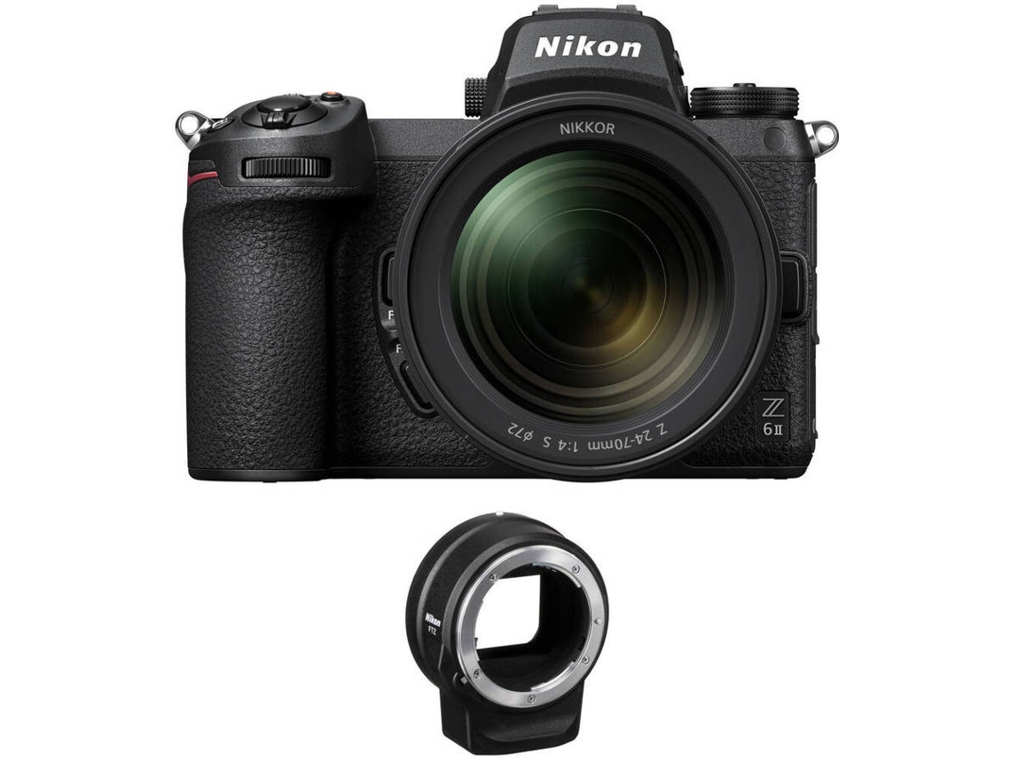 Cámara Mirrorless NIKON Z6 II Negro + Objectivo Z 24-70mm F4 S + Adaptador NIKON FTZ