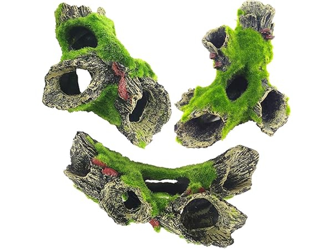 Decoraciones De Roca Para Acuarios, 2 Troncos Decorativos De Resina (16 X 10,7 Cm), Diseño Ergonómico, Aptos Para Uso Diario.
