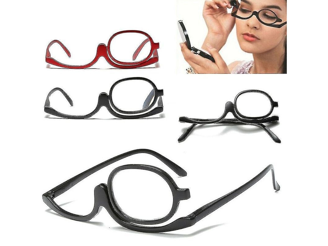 Gafas De Maquillaje Con Lente De Aumento Giratoria De 180 Grados, Plegables, De +1.0 A +4.0 Para Lectura Y Maquillaje.