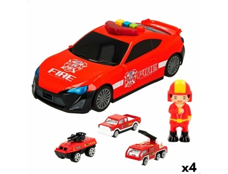 Playset de Vehículos SPEED & GO Luz Sonido Bombero 1:64 (Edad Mínima Recomendada: 3 años - 4 unidades)