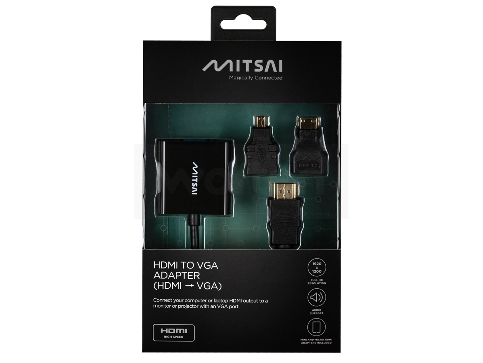Adaptador MITSAI (HDMI - VGA - Negro)