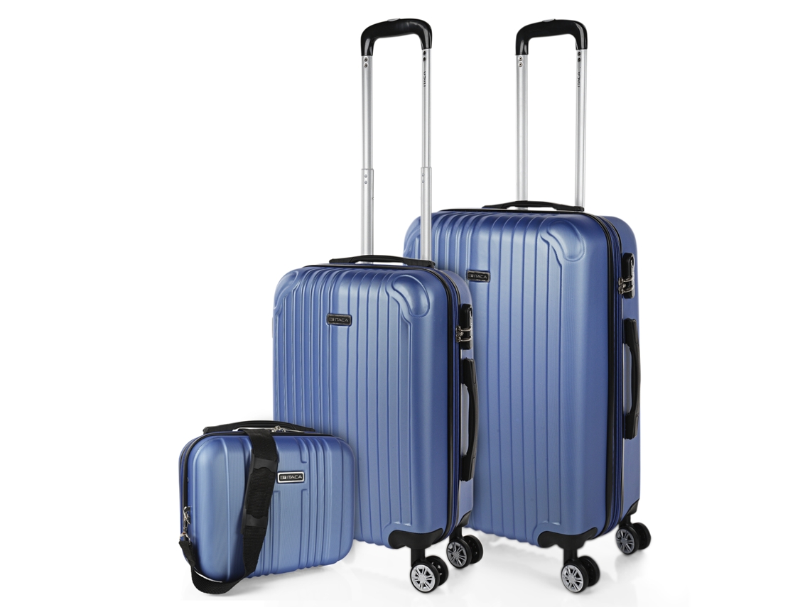 Juego De Maletas Rígidas Abs ITACA Sevron azul zafiro (41X66x27 Cm - 68L)