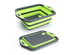 Tabla De Cortar Plegable Verde Multifuncional Con Colador Para Verduras Frutas Y Pasta