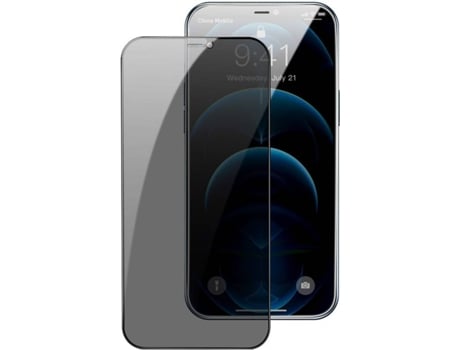 Película Cristal Templado iPhone 12 Pro Max BASEUS Full Cover Anti-Spy Baseus Negro
