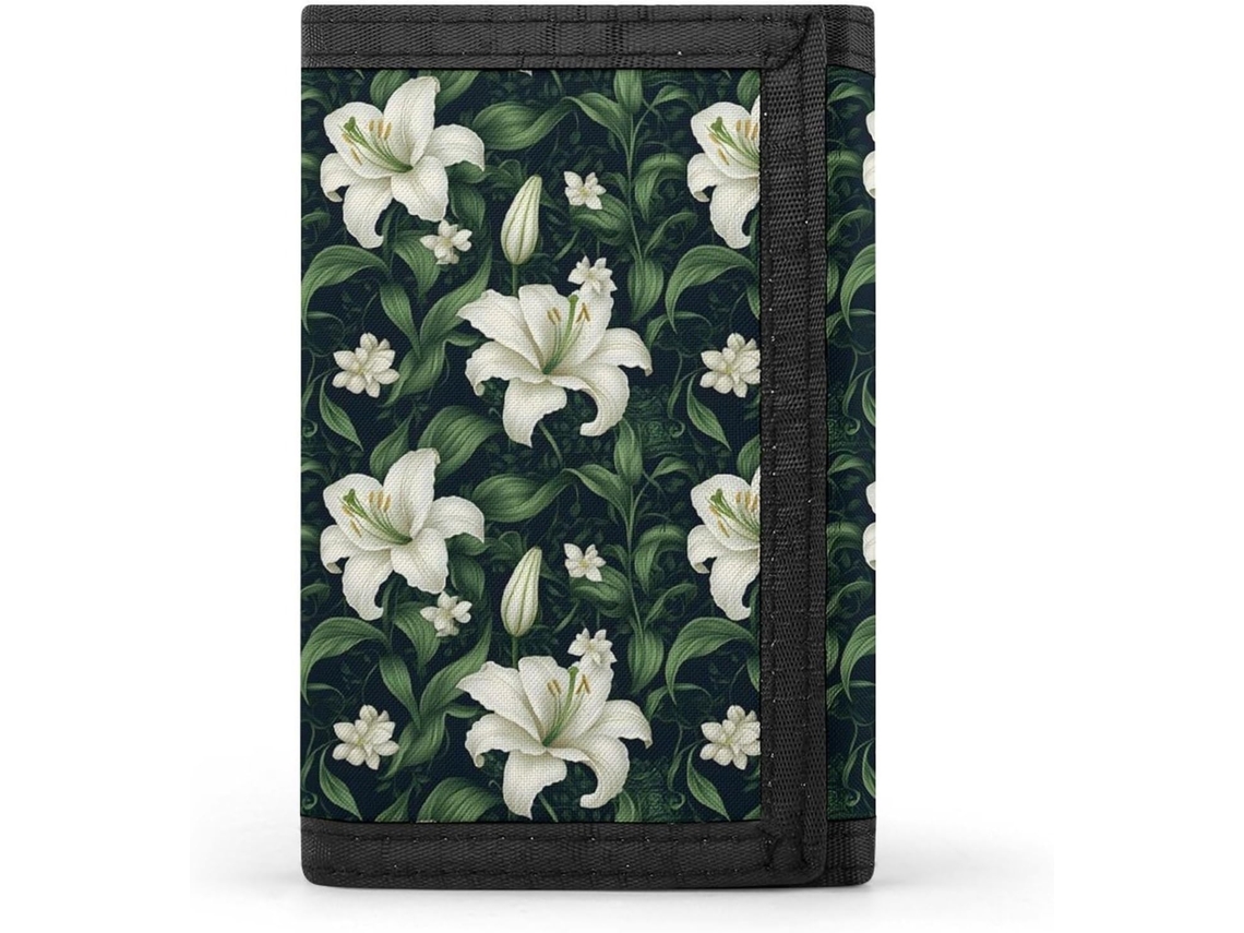 Cartera Compacta Poliéster Con Cremallera Para Hombre Diseño Estampado