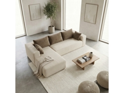 Coco Living Sofá De Salón Luna 3 Plazas - Pana Acanalada - Blanco Arena Izquierda