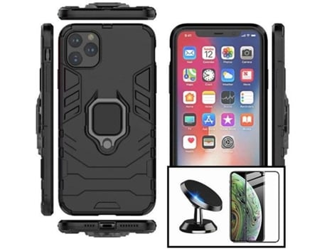 Carcasa + Protector + Soporte iphone 13 Mini PHONECARE Military Defender Negro 90028