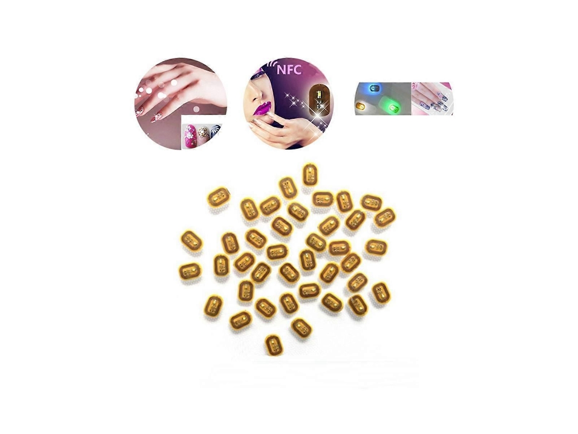 Pegatinas para uñas con flash NFC, 5 piezas, chip LED descubierto, bombilla inteligente para realzar la belleza GOKOCO