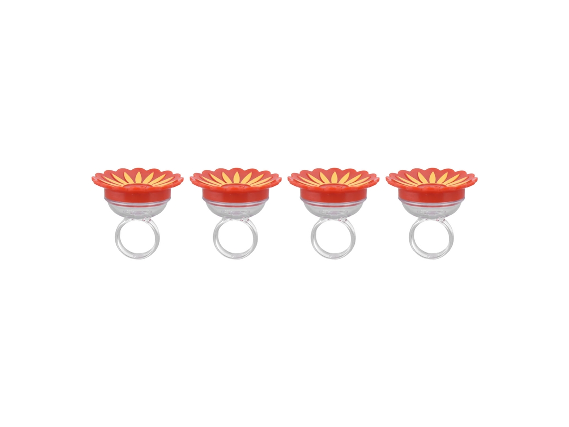 4 Comederos De Anillo Multifuncionales Pequeños Y Portátiles Para Colibríes - Amarillo