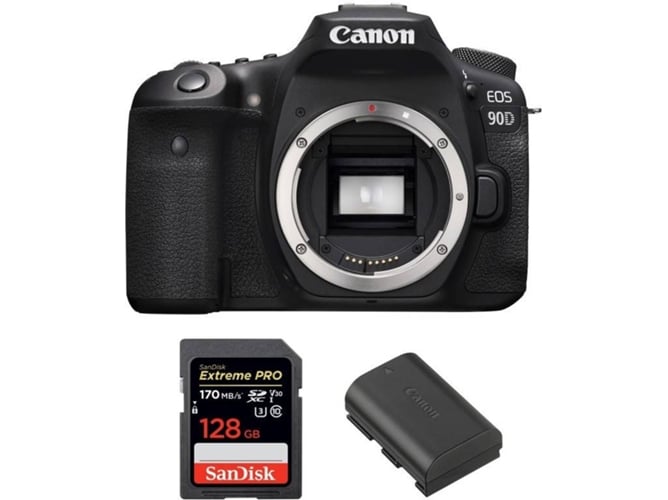 Kit Cámara CANON EOS 90D + SanDisk 128 GB + Batería (APS-C)