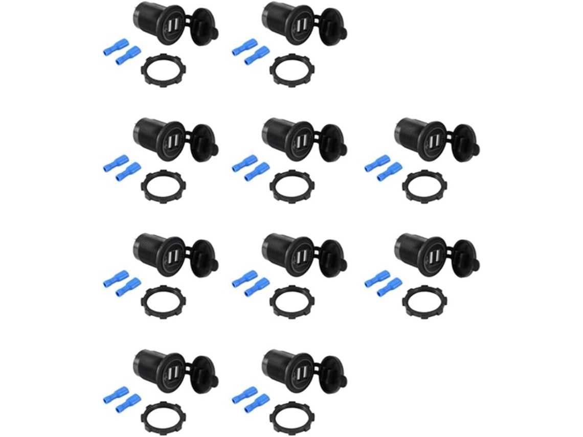 Adaptador De Corriente Con Cargador Usb Dual De 5 V Y 4,8 A Para Coches, Barcos Y Caravanas De 12 V Y 24 V