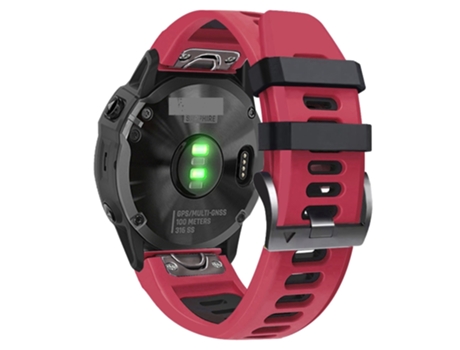 Correa Smartwatch para Garmin Fenix 5X Plus 26mm Sport Silicona Bicolor (Rojo + Negro)