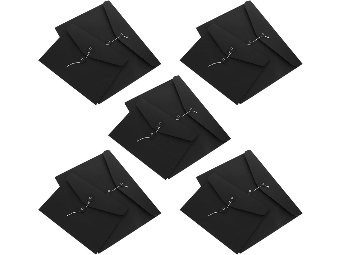Juego De 10 Fundas De Papel Kraft Negro Para Almacenamiento, Tamaños A4 Y A5, Formato Horizontal.