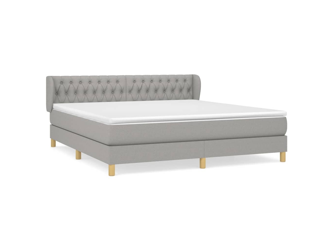 Maison Exclusive - Cama Box Spring Con Colchón Tela Gris Claro 180x200 Cm
