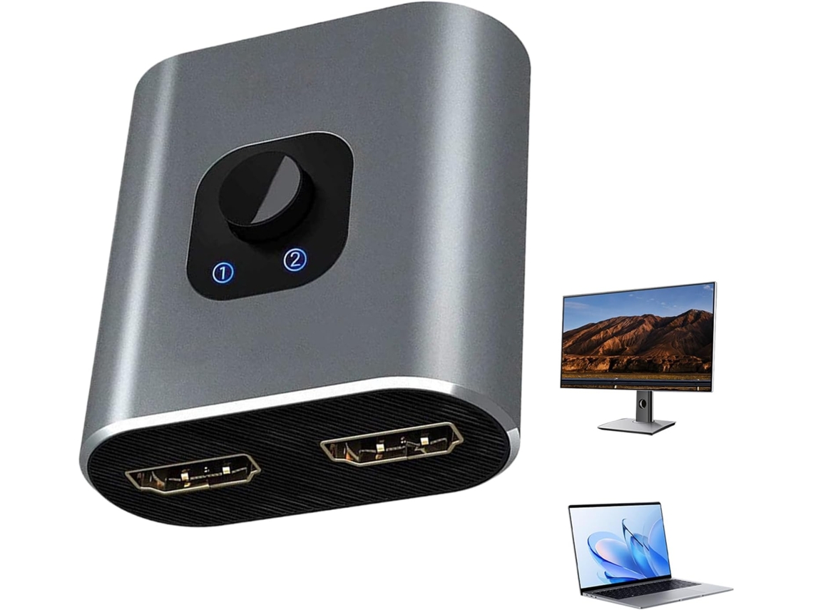 Divisor De Salida De Vídeo 2 En 1 | Plug And Play Para Pc Displayport
