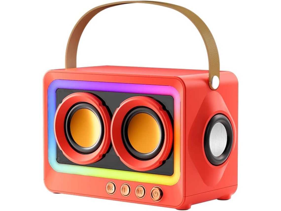 Altavoz Portátil Bluetooth Con Subwoofer Sin Sonido Hifi, Mini Reproductor Mp3 - Rojo