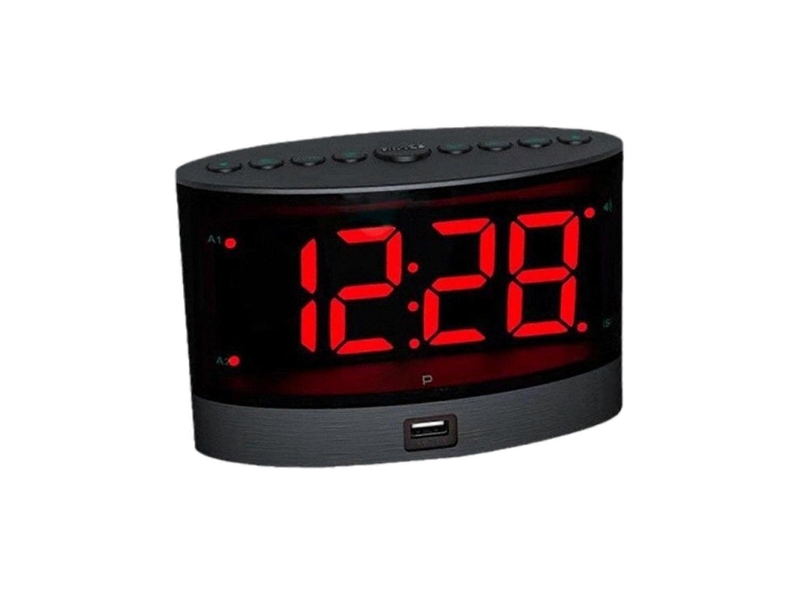 Despertador inalámbrico con vibración y agitador de cama para personas sordas o con discapacidad auditiva, volumen ajustable, 2 alarmas, recargable por USB.