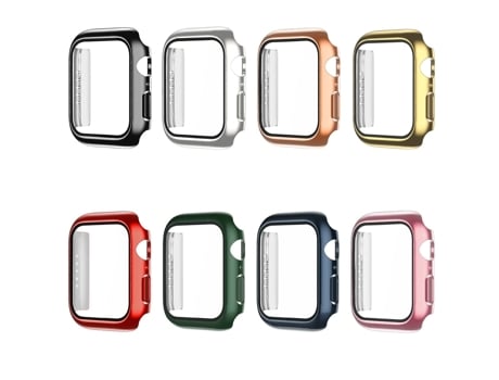 Pieza de galvanoplastia monocromática + cubierta de reloj de película templada para Apple Watch Series 6/5/4/SE 40 mm (negro)