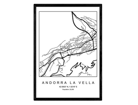 Lámina NACNIC Mapa Andorra la vella (A3)