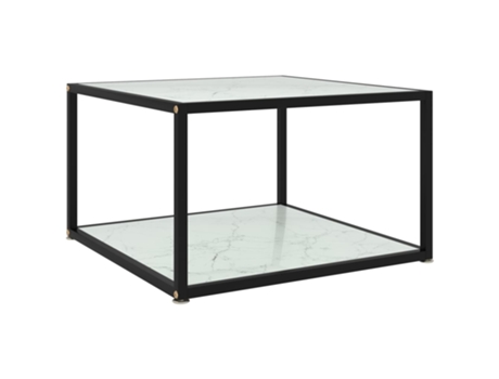 MAISON EXCLUSIVE Mesa de centro vidrio templado blanco 60x60x35 cm