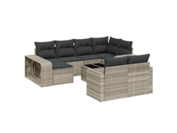 Maison Exclusive - Set De Sofás De Jardín 11 Pzas Y Cojines Ratán Sintético Gris