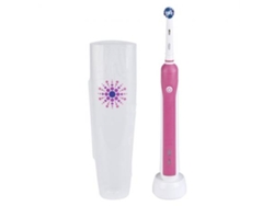 Cepillo de Dientes Eléctrico ORAL B Duo Pro 600 Cross Action Blanco y Rosa