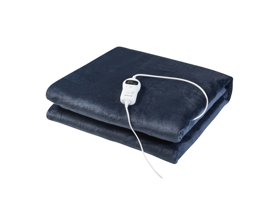 Manta eléctrica Archi 10 niveles de calor 120W Vlies 180x130 cm Azul Oscuro [en.casa] [EN.CASA]