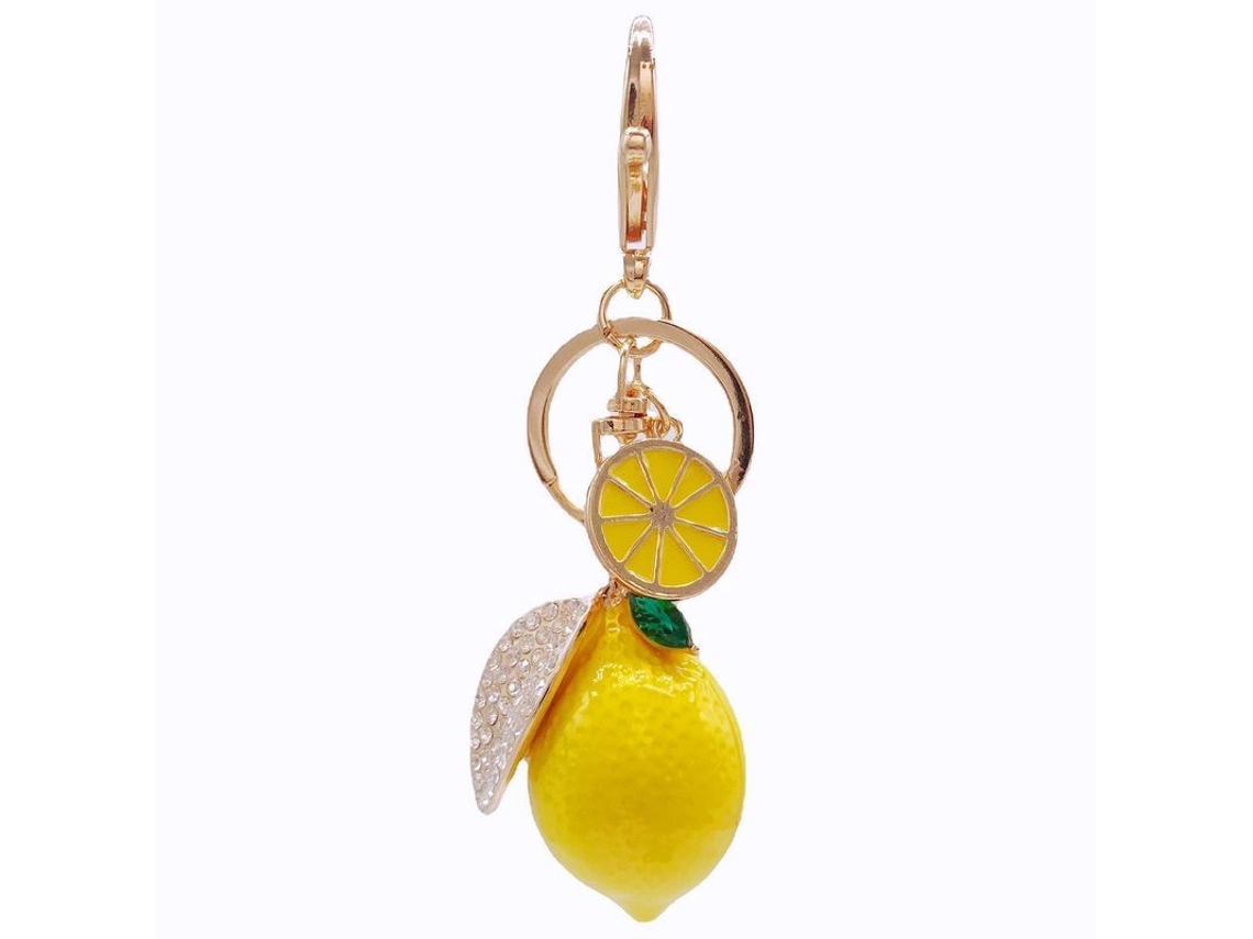 2026rebe-llavero De Cristal De Limón Cute Con Piedras Rhinestone De Aleación Para Coche Bolso Teléfono Decoración