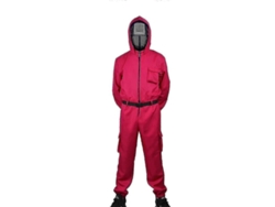Traje De Disfraz Squid Game Halloween Niño 130-140cm Con Mascara Cuadrada Con Máscara Cuadrada L 130-140cm