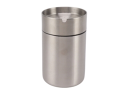 Cenicero Portátil De Acero Inoxidable Para Coche, Resistente Al Viento, Con Elegante Tapa Plateada (l)